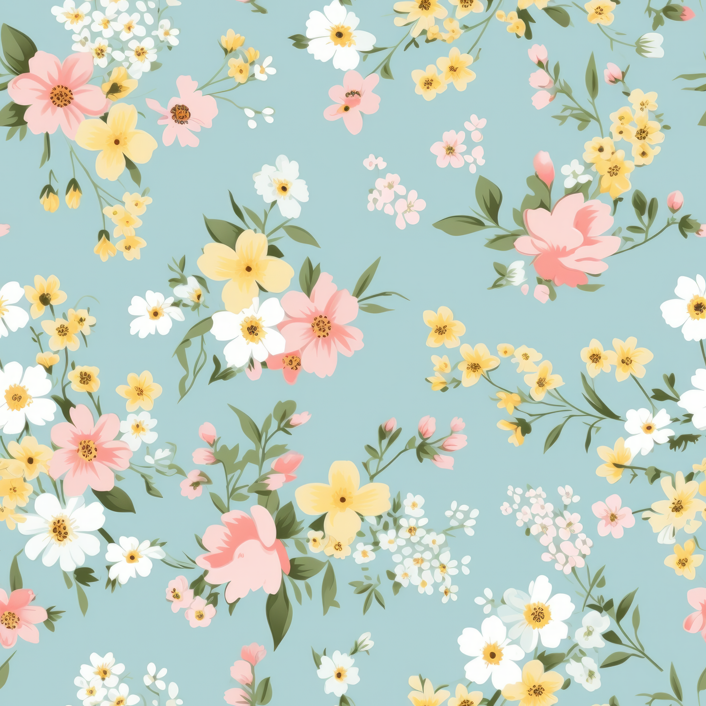 PASTEL EASTER FLORAL PATTERN VINYL -  MULTIPLE VARIATIONS