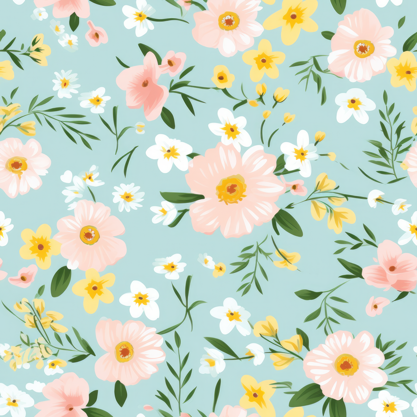 PASTEL EASTER FLORAL PATTERN VINYL -  MULTIPLE VARIATIONS