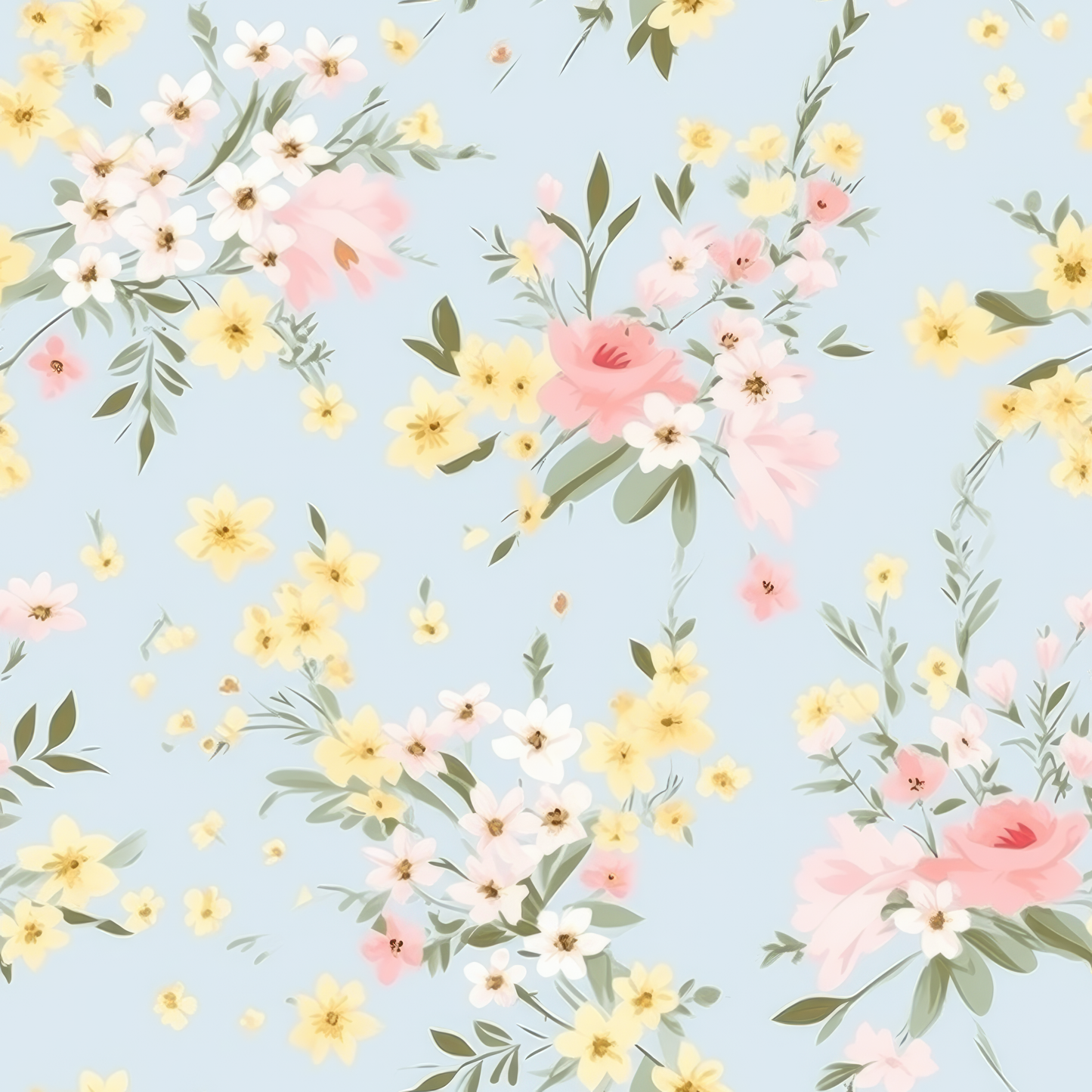 PASTEL EASTER FLORAL PATTERN VINYL -  MULTIPLE VARIATIONS