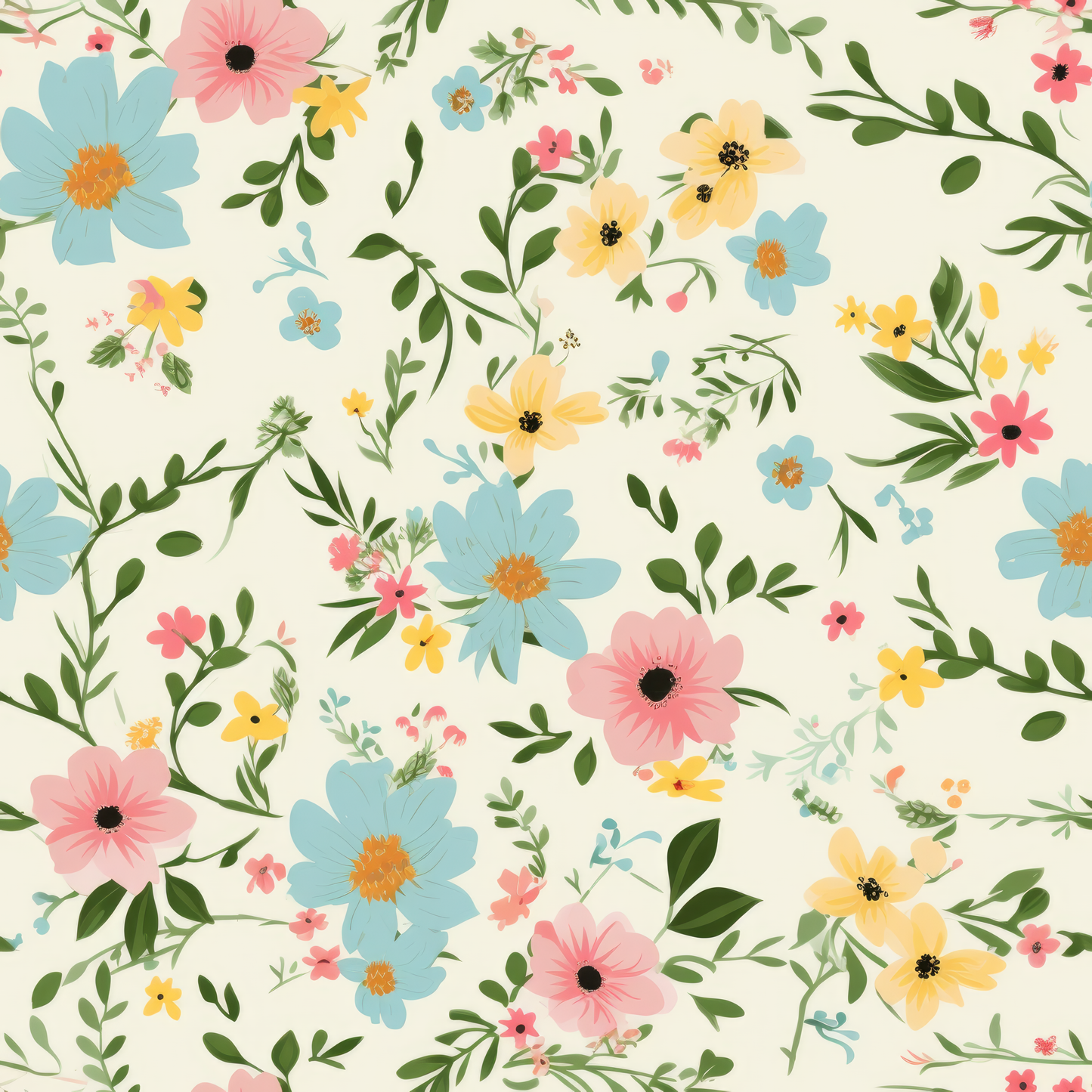 PASTEL EASTER FLORAL PATTERN VINYL -  MULTIPLE VARIATIONS