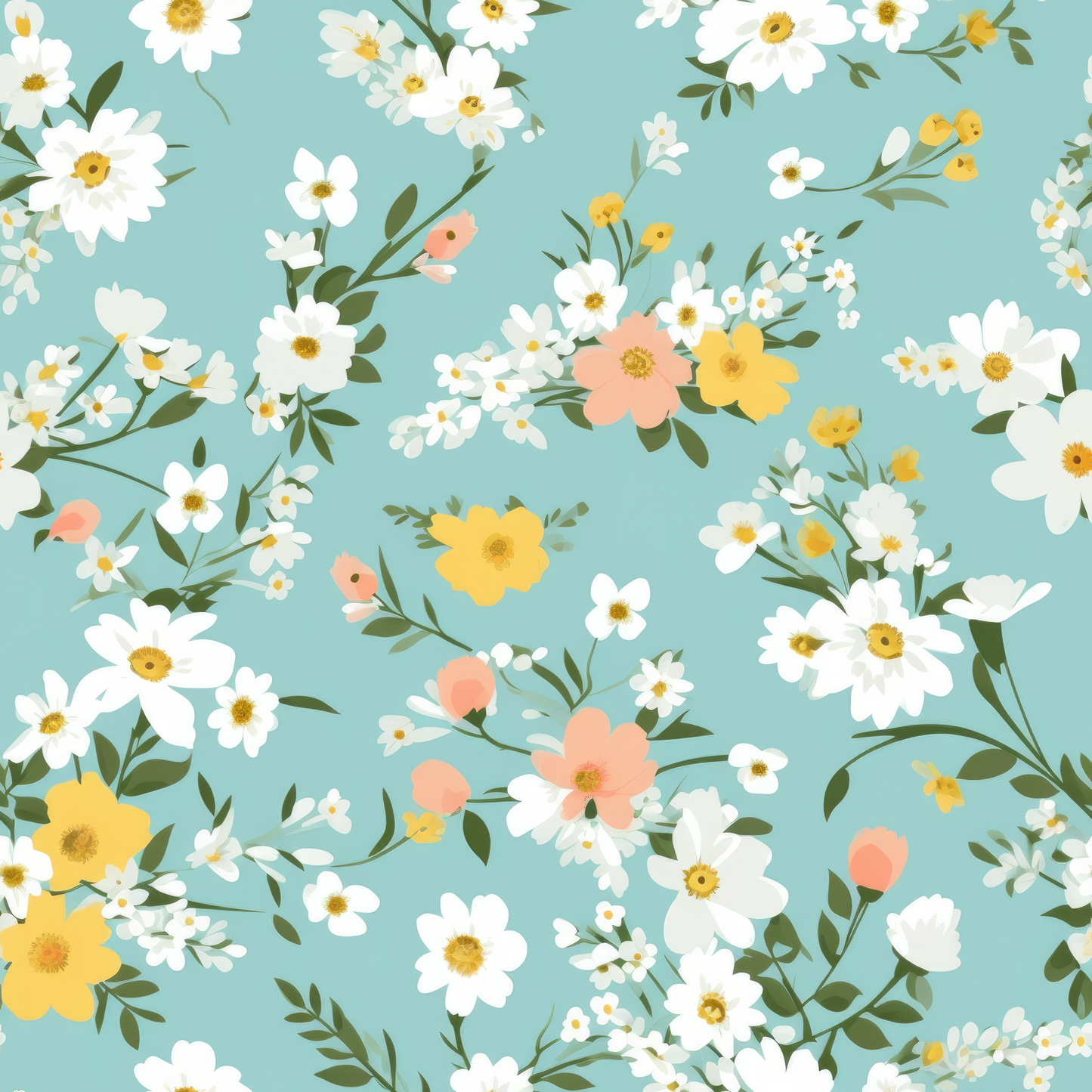 PASTEL EASTER FLORAL PATTERN VINYL -  MULTIPLE VARIATIONS