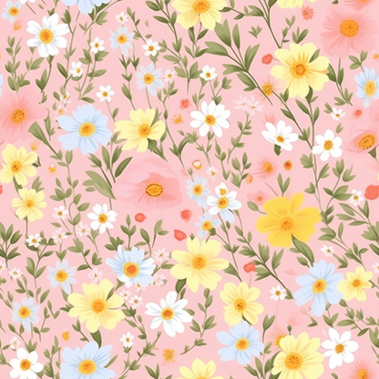 PASTEL EASTER FLORAL PATTERN VINYL -  MULTIPLE VARIATIONS