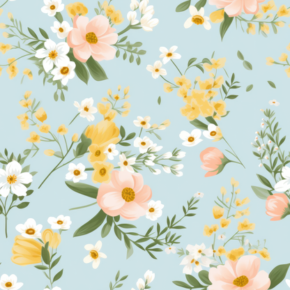 PASTEL EASTER FLORAL PATTERN VINYL -  MULTIPLE VARIATIONS