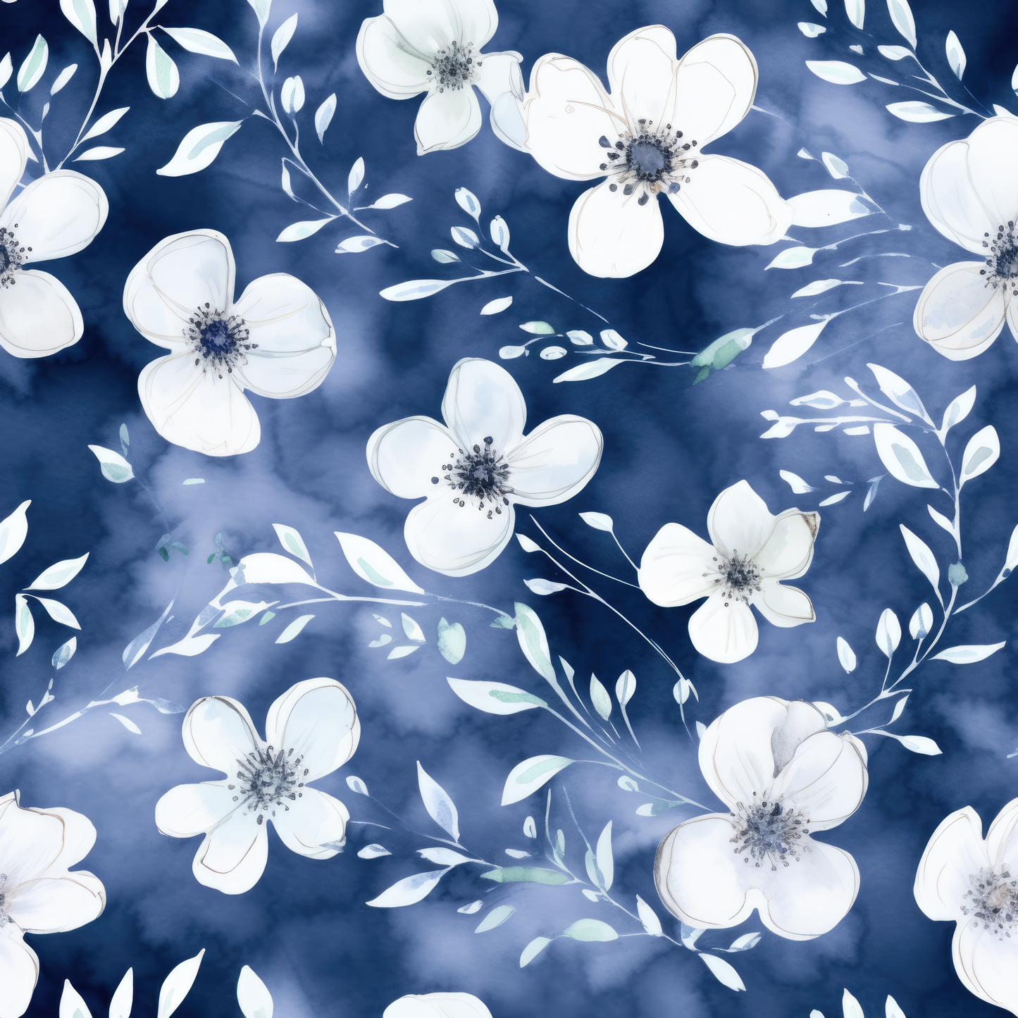 INDIGO FLORAL PATTERN VINYL - MULTIPLE VARIATIONS