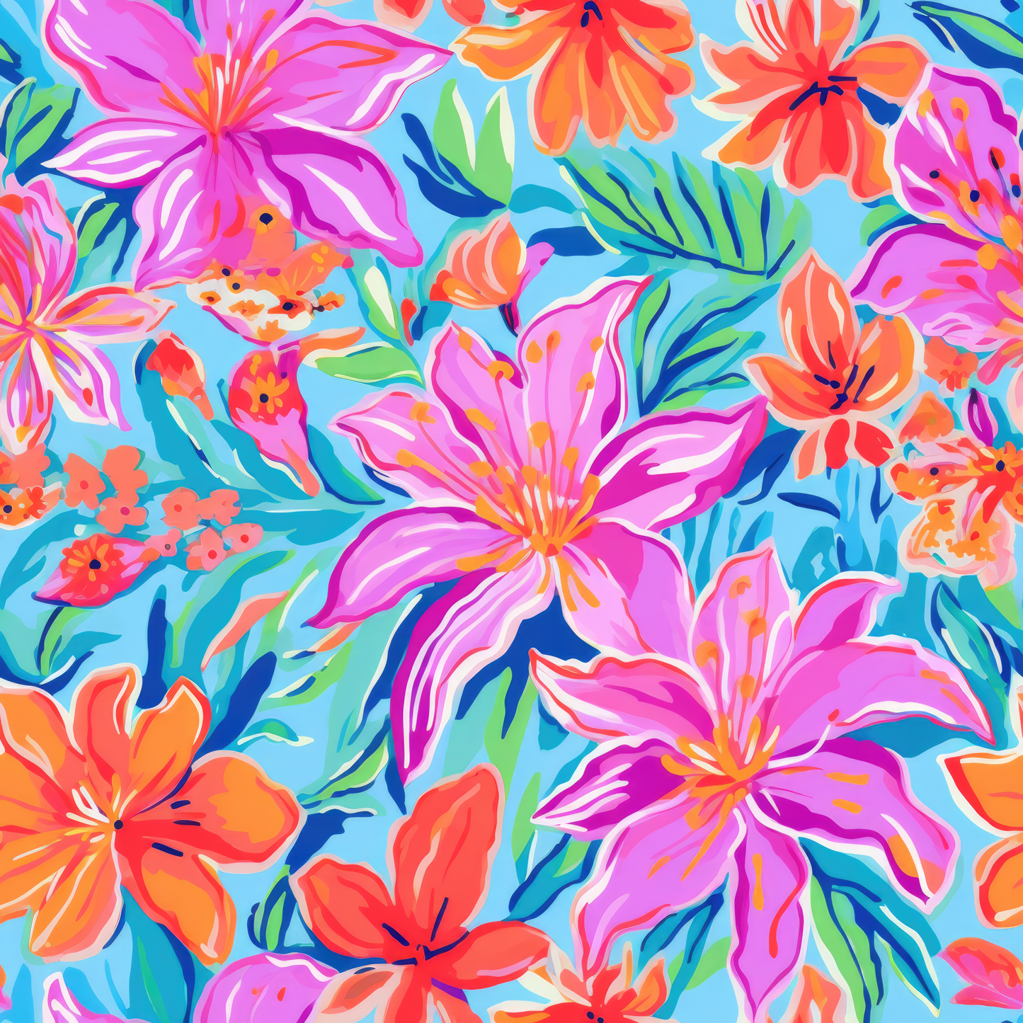 PREPPY FLORAL PATTERN VINYL -  MULTIPLE VARIATIONS