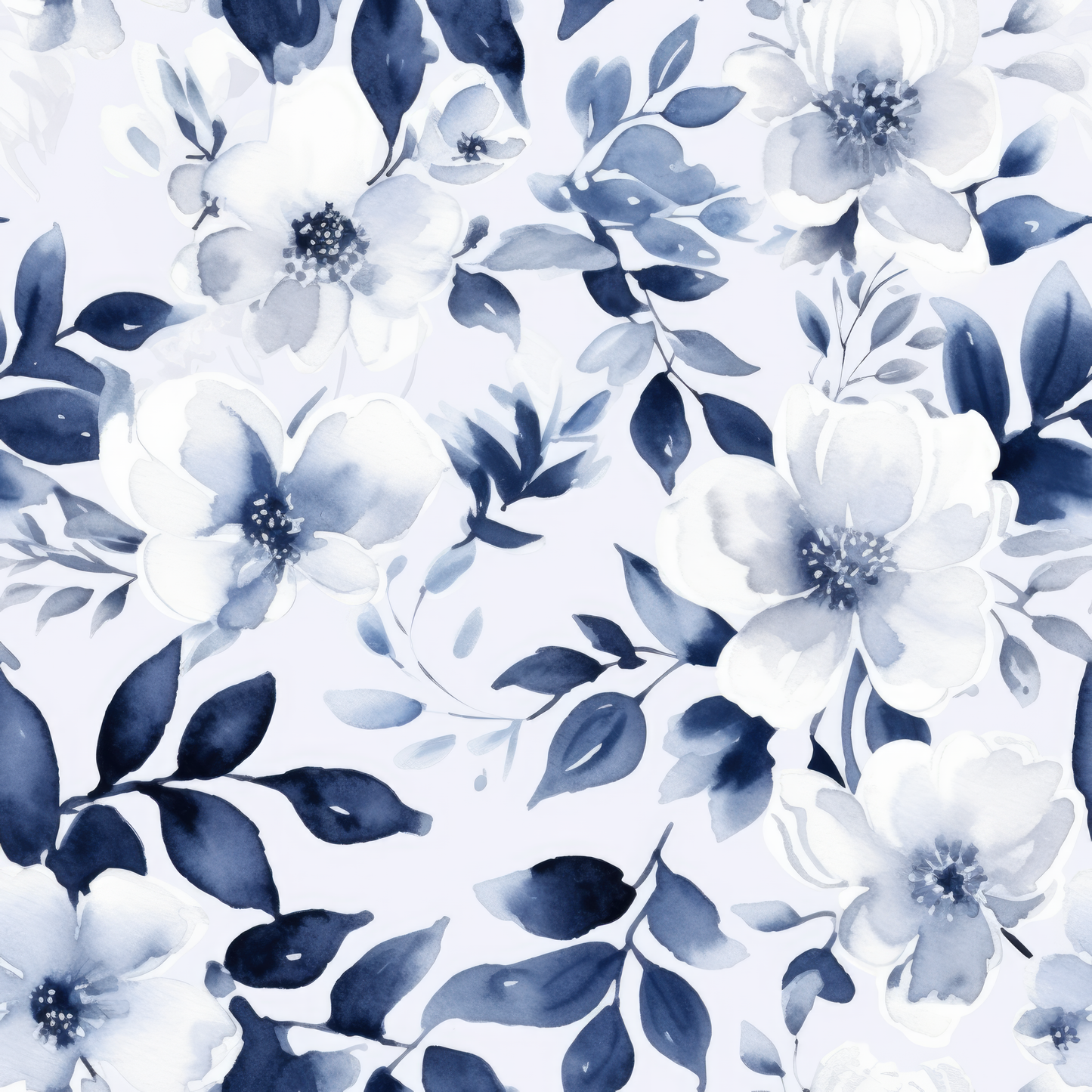 INDIGO FLORAL PATTERN VINYL - MULTIPLE VARIATIONS