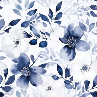 INDIGO FLORAL PATTERN VINYL - MULTIPLE VARIATIONS