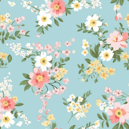 PASTEL EASTER FLORAL PATTERN VINYL -  MULTIPLE VARIATIONS