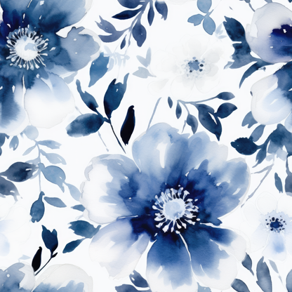 INDIGO FLORAL PATTERN VINYL - MULTIPLE VARIATIONS