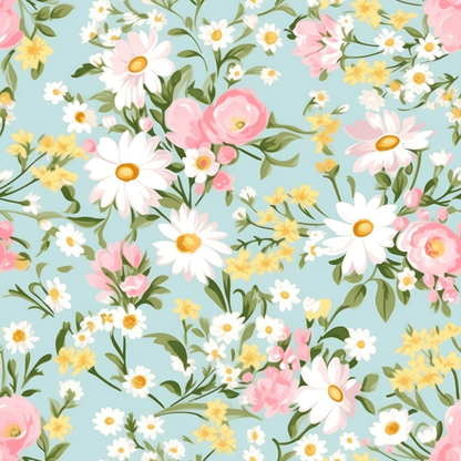 PASTEL EASTER FLORAL PATTERN VINYL -  MULTIPLE VARIATIONS