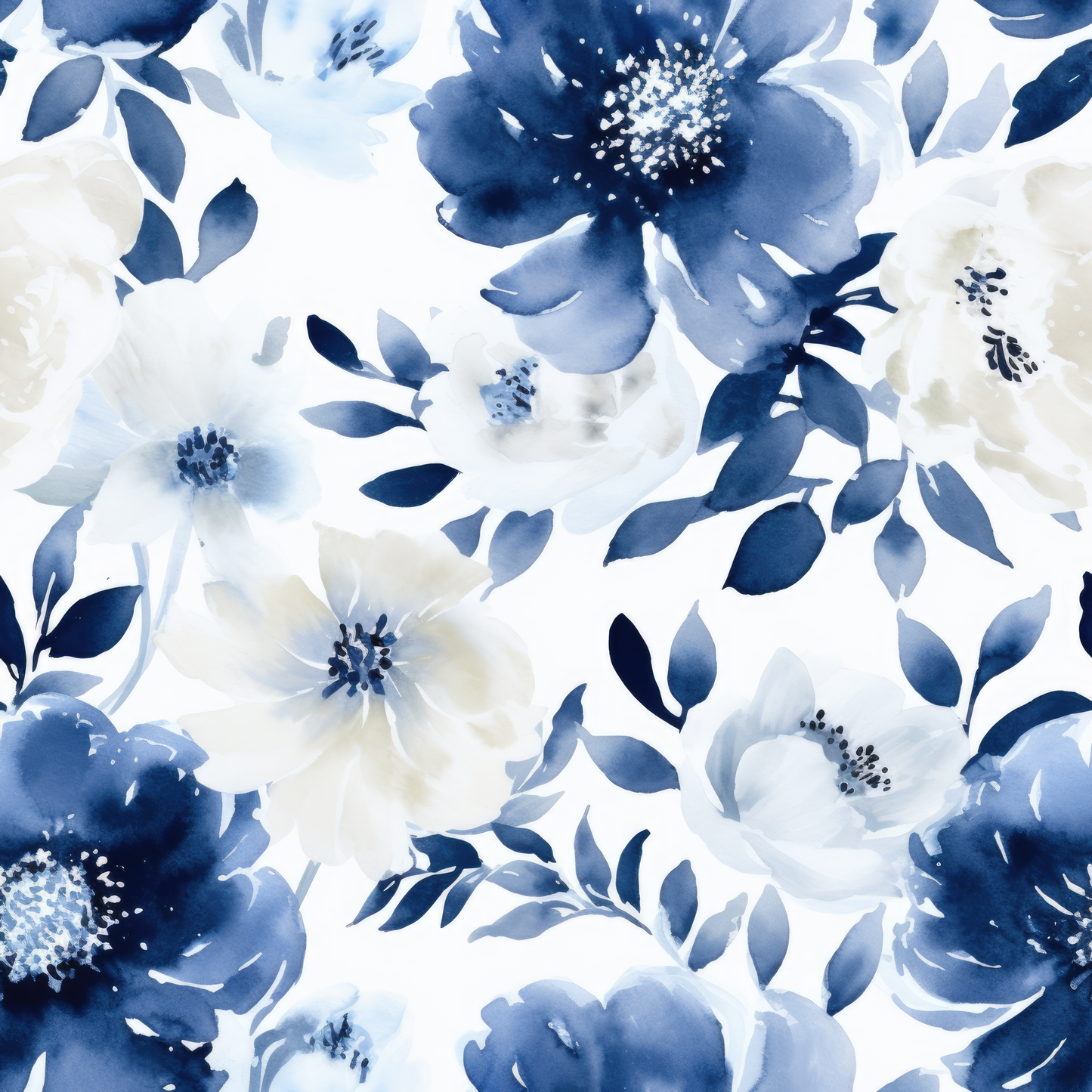 INDIGO FLORAL PATTERN VINYL - MULTIPLE VARIATIONS