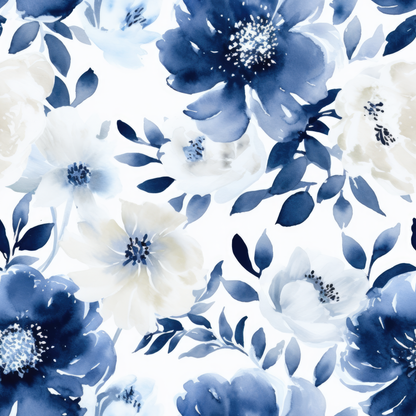 INDIGO FLORAL PATTERN VINYL - MULTIPLE VARIATIONS