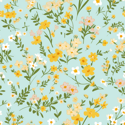 PASTEL EASTER FLORAL PATTERN VINYL -  MULTIPLE VARIATIONS