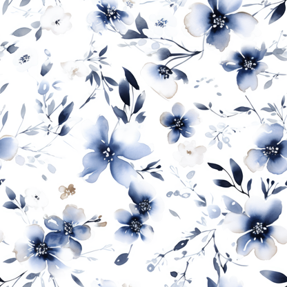 INDIGO FLORAL PATTERN VINYL - MULTIPLE VARIATIONS