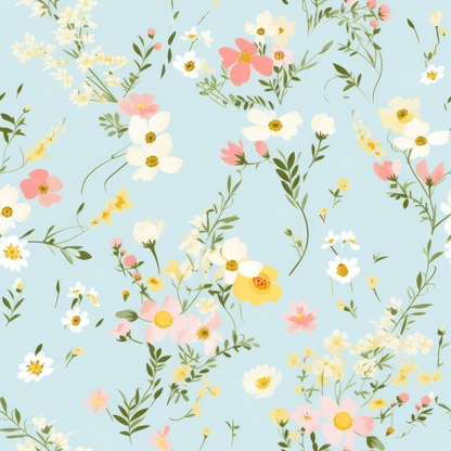 PASTEL EASTER FLORAL PATTERN VINYL -  MULTIPLE VARIATIONS