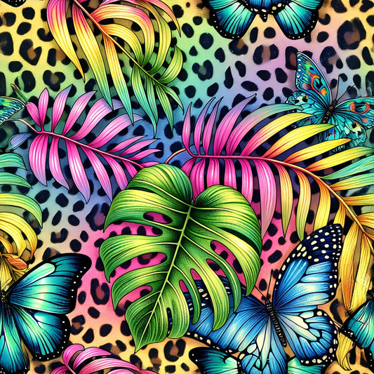 NEON MONSTERA 2  - PATTERN VINYL
