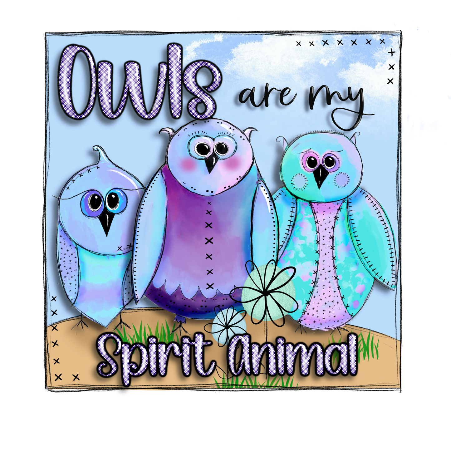 OWLS VINYL - MULTIPLE VARIATIONS - PINE AND FEATHERS DESIGNS
