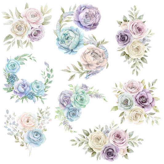 PASTEL DRAGON FLORAL - FLAIR SHEET