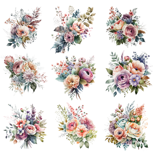 PASTEL FLOWERS - FLAIR SHEET