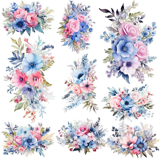 BLUE AND PINK FLORAL - FLAIR SHEET