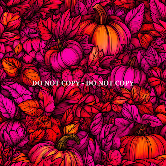 PINK AND ORANGE PUMPKIN - PATTERN VINYL