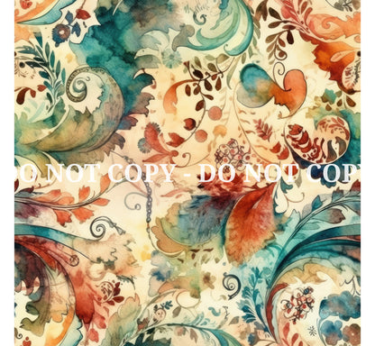 WATERCOLOR PAISLEY VINYL  - MULTIPLE VARIATIONS