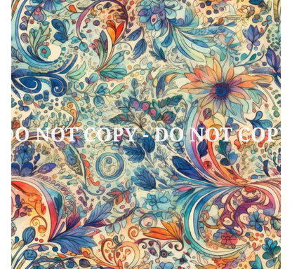 WATERCOLOR PAISLEY VINYL  - MULTIPLE VARIATIONS