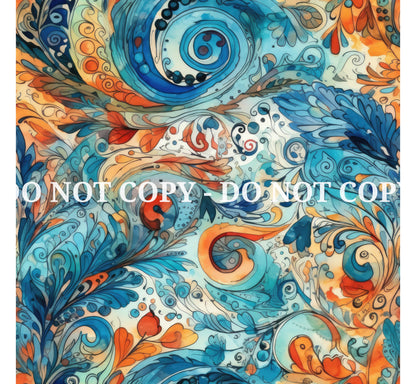 WATERCOLOR PAISLEY VINYL  - MULTIPLE VARIATIONS