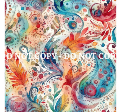 WATERCOLOR PAISLEY VINYL  - MULTIPLE VARIATIONS