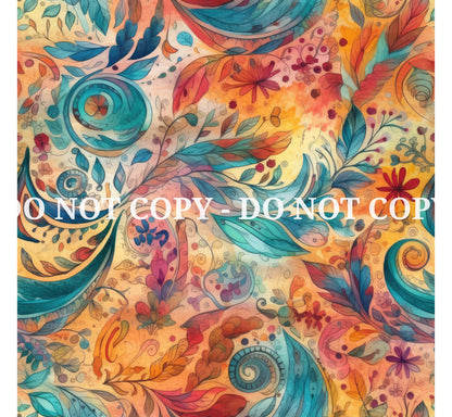 WATERCOLOR PAISLEY VINYL  - MULTIPLE VARIATIONS