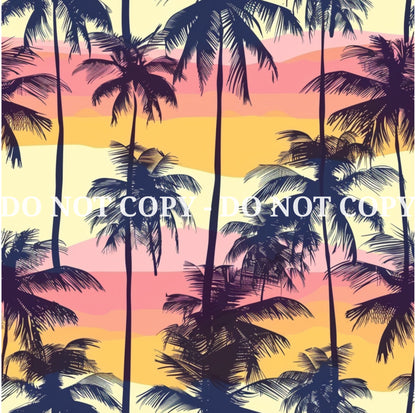 PALM TREE SUNSETS PATTERN VINYL - MULTIPLE VARIATIONS