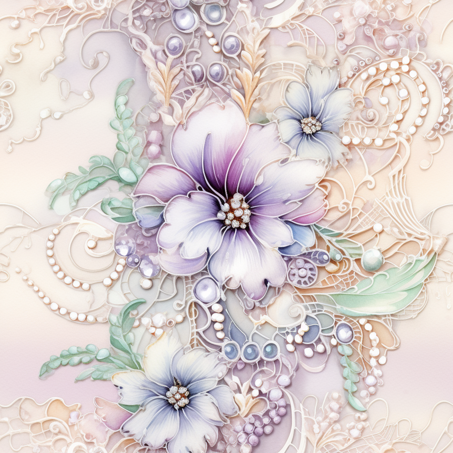 PASTEL PURPLE LACE PATTERN VINYL - MULTIPLE VARIATIONS