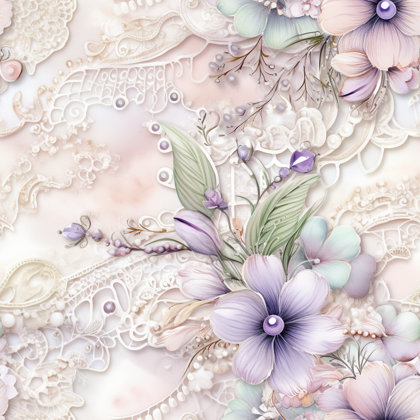 PASTEL PURPLE LACE PATTERN VINYL - MULTIPLE VARIATIONS