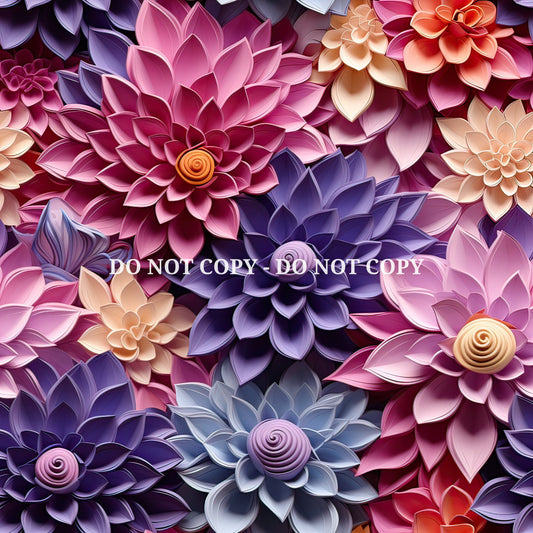 SCULPTED FLOWERS PATTERN VINYL - MULTIPLE VARIATIONS