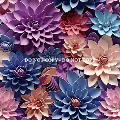 SCULPTED FLOWERS PATTERN VINYL - MULTIPLE VARIATIONS