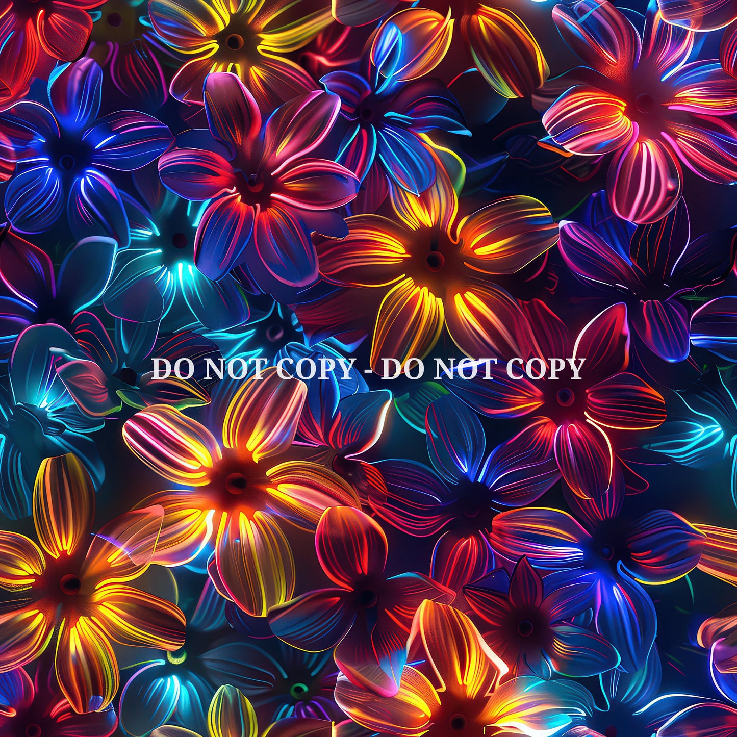 HOLOGRAPHIC 3D NEON FLOWERS - MULTIPLE VARIATIONS
