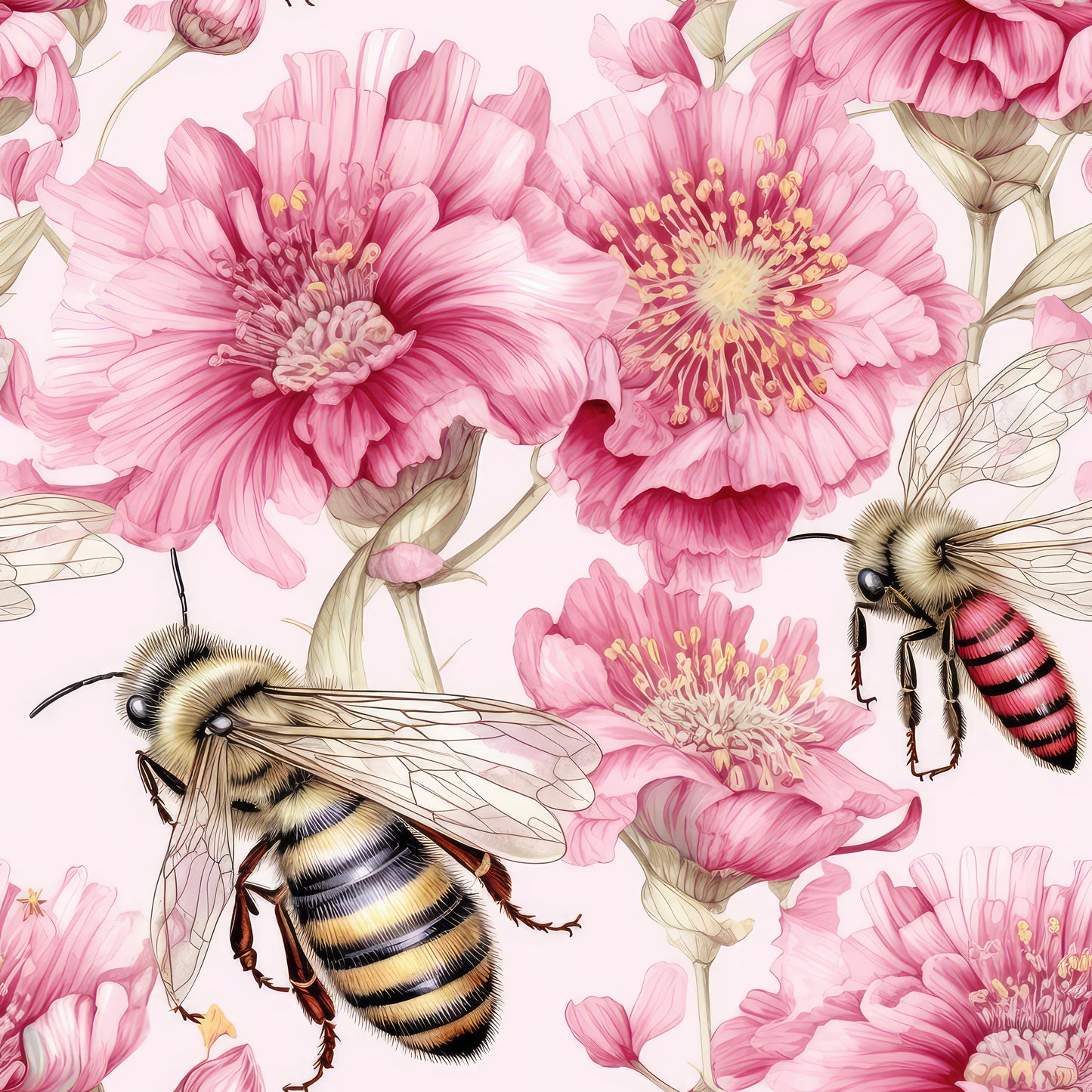 PINK FLORAL HONEYBEE - MULTIPLE VARIATIONS