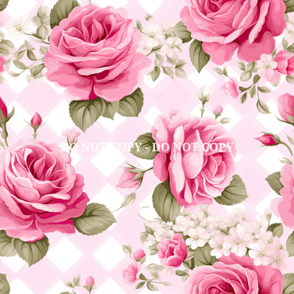 PINK GINGHAM ROSES - MULTIPLE VARIATIONS