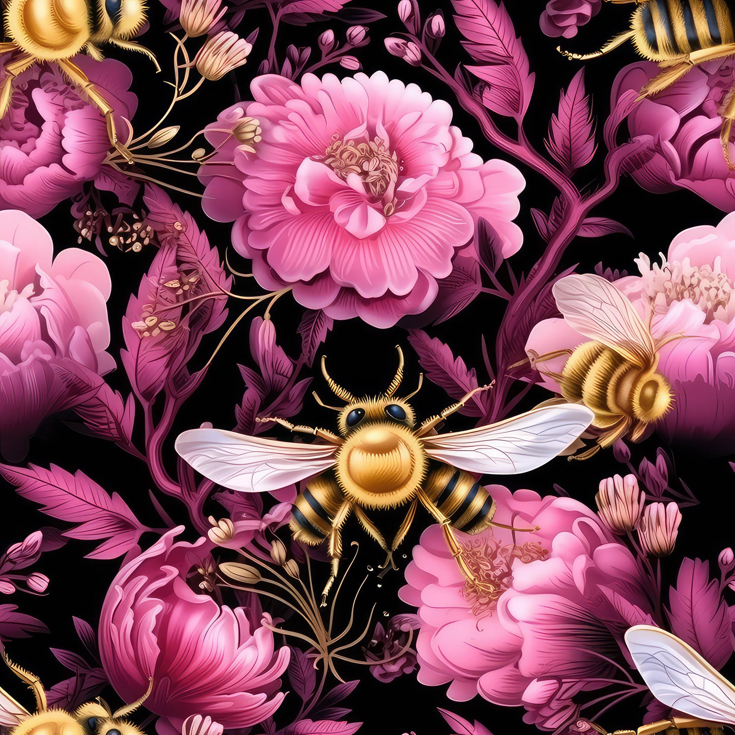 PINK FLORAL HONEYBEE - MULTIPLE VARIATIONS