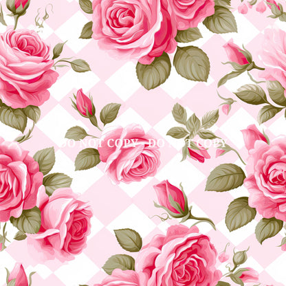 PINK GINGHAM ROSES - MULTIPLE VARIATIONS