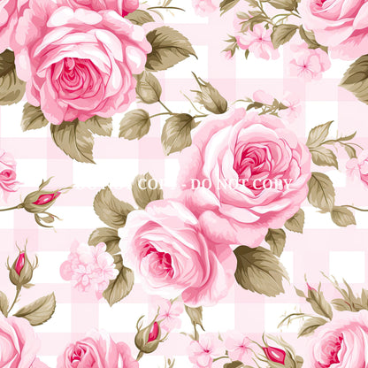 PINK GINGHAM ROSES - MULTIPLE VARIATIONS
