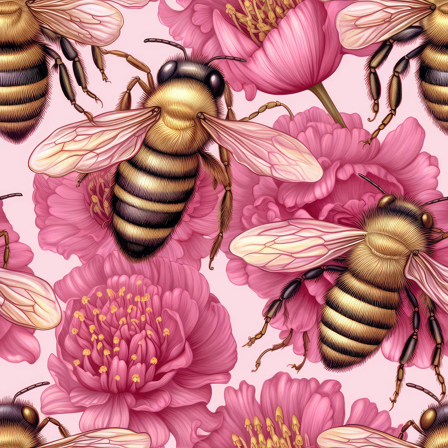 PINK FLORAL HONEYBEE - MULTIPLE VARIATIONS