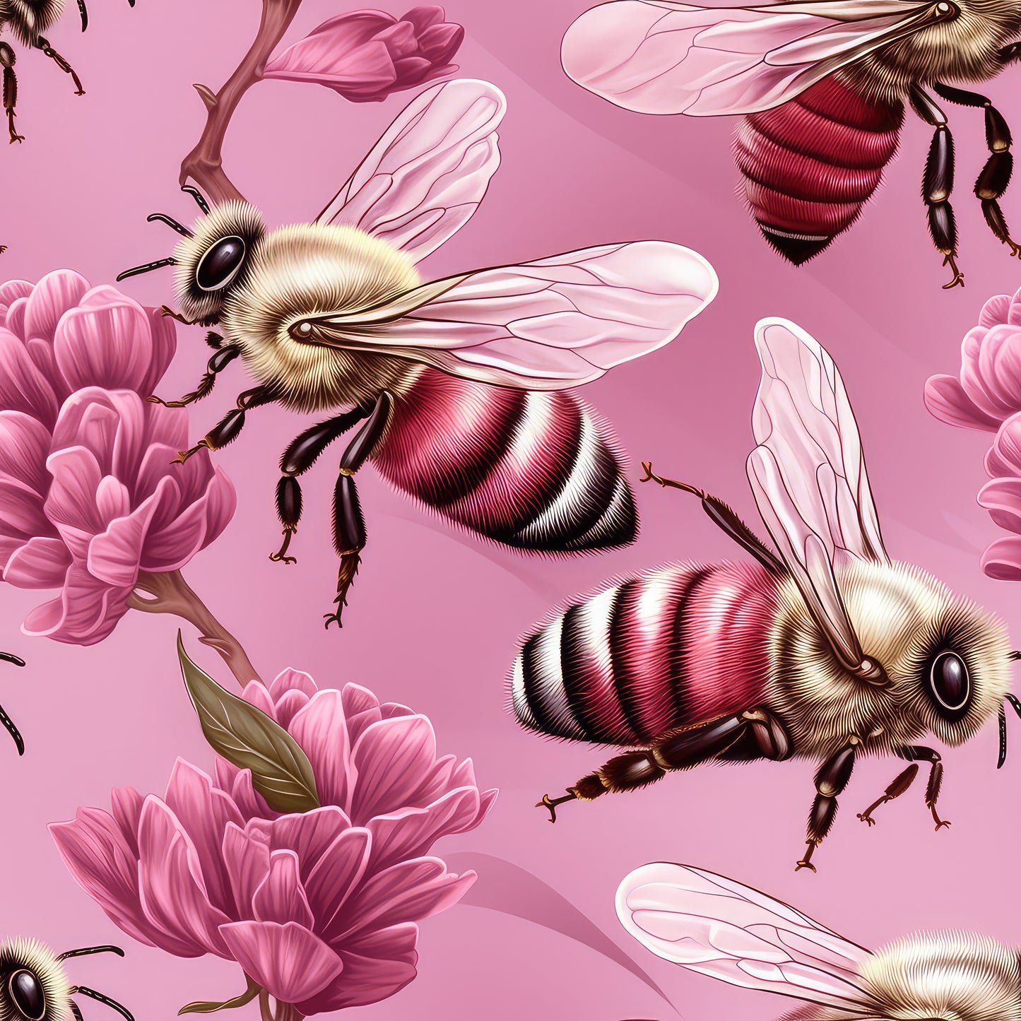 PINK FLORAL HONEYBEE - MULTIPLE VARIATIONS