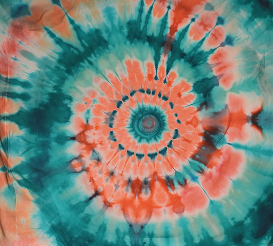 PEACH TEAL TIE DYE Q172