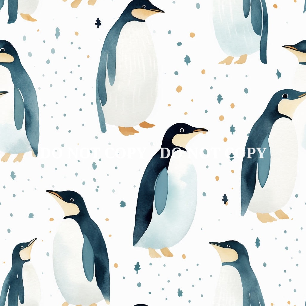 PENGUIN PARTY PATTERN VINYL - MULTIPLE VARIATIONS