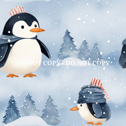 PENGUIN PARTY PATTERN VINYL - MULTIPLE VARIATIONS