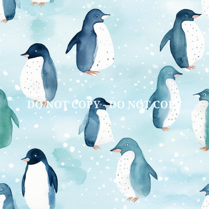 PENGUIN PARTY PATTERN VINYL - MULTIPLE VARIATIONS