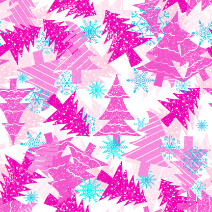 PINK AND BLUE POLAR BEAR CHRISTMAS VINYL - MULTIPLE VARIATIONS - PINE AND FEATHERS DESIGNS