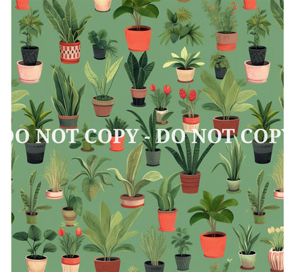 HOUSEPLANTS PATTERN VINYL  - MULTIPLE VARIATIONS