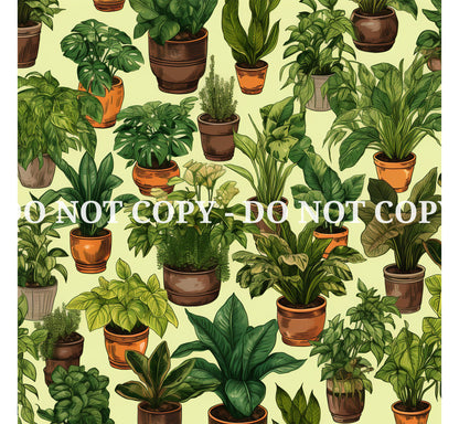 HOUSEPLANTS PATTERN VINYL  - MULTIPLE VARIATIONS